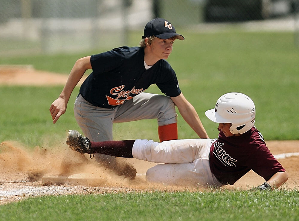 Teenage baseball players